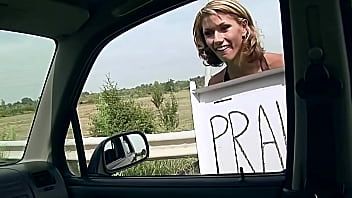 Play Street predators series. Hitchhiking girl in trouble. Part 1. Capturing her at the side of the road.