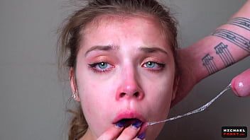 Play StepSister Tasting Stepbrother's Cum - Close Up DeepThroat Blowjob