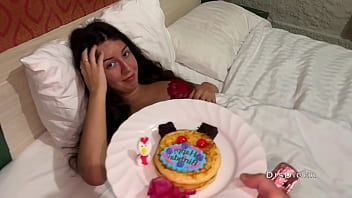 Play Birthday Sex - I gave her my hard cock and fucked rough!