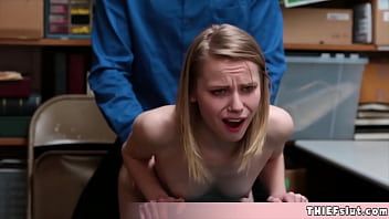 Play Cute Russian shoplifter broke down when caught but the mall cop shows no mercy
