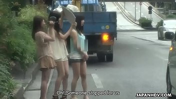 Play Japanese teens, Shiori, Nozomi and Yuuko, uncensored