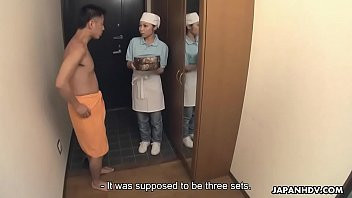 Play Japanese delivery girl, Lulu Kinouchi got nailed for mistake, uncensored