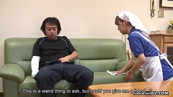Play Asian housekeeper helps him out with his problem