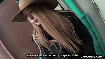 Play Asian babe with a hat on sucks a fat dick slowly